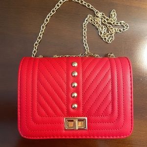Fig and Willow Angelo Red Quilted crossbody purse bag satchel